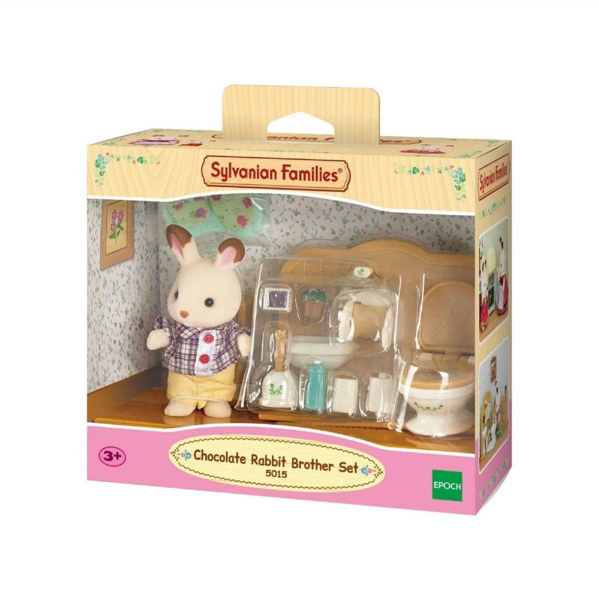 5015 Sylvanian Families Çikolata Kulaklı Tavşan Erkek ve Tuvalet Seti +3 yaş