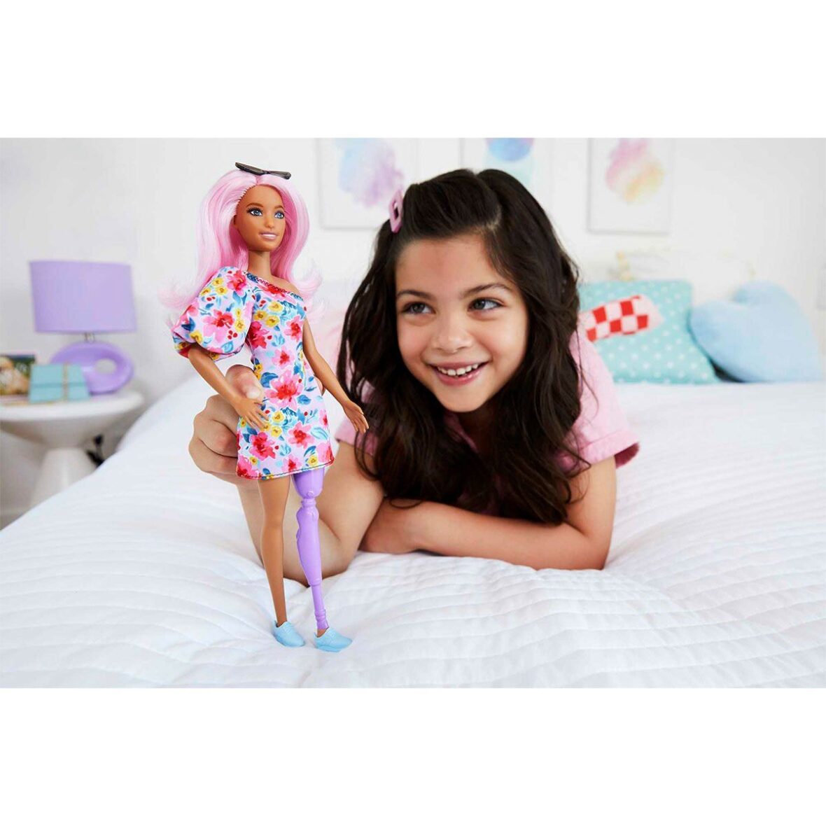 HBV21 Barbie Fashionistas Tek Omuz Elbiseli
