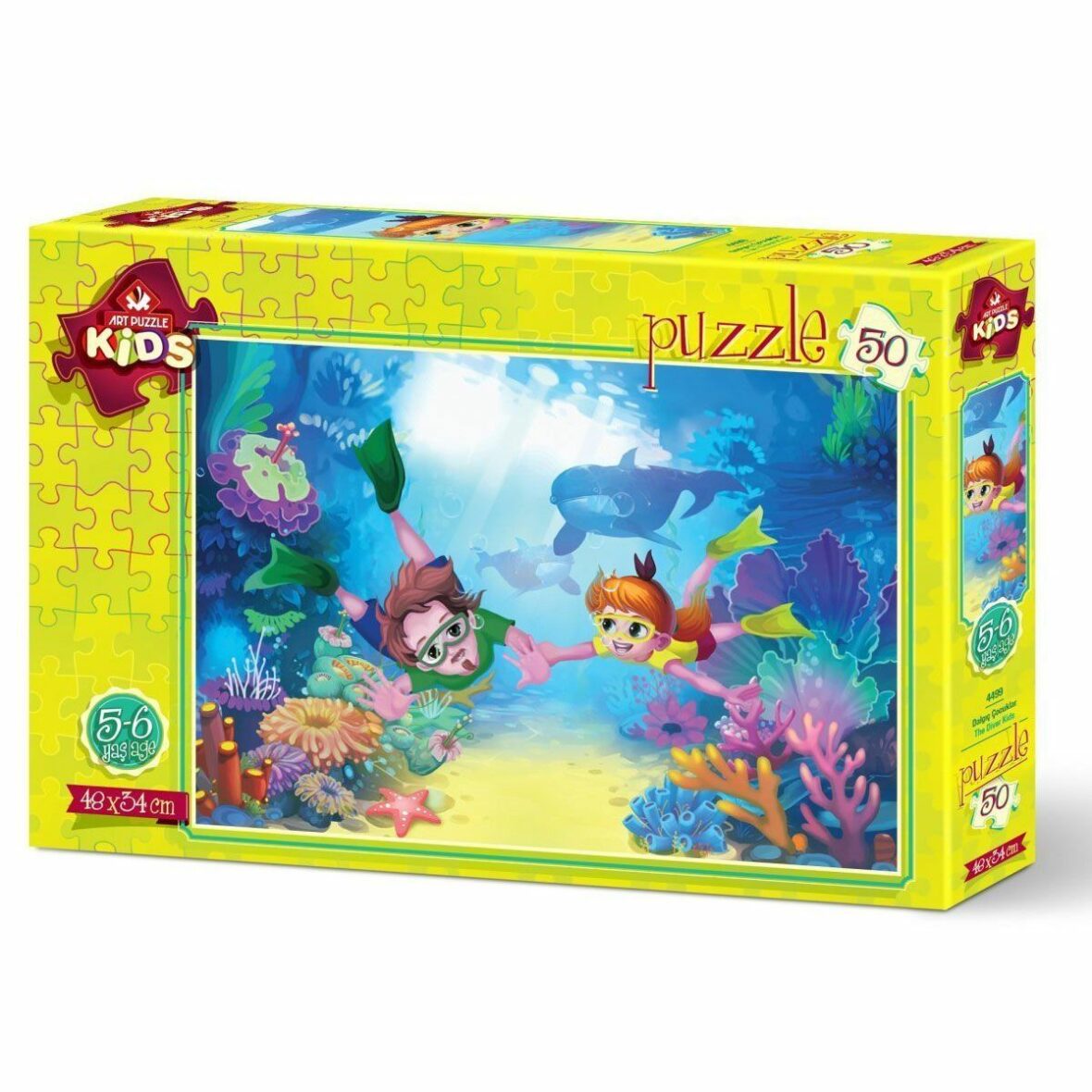 4499 Dalgıç Çocuklar 50 Parça Art Puzzle