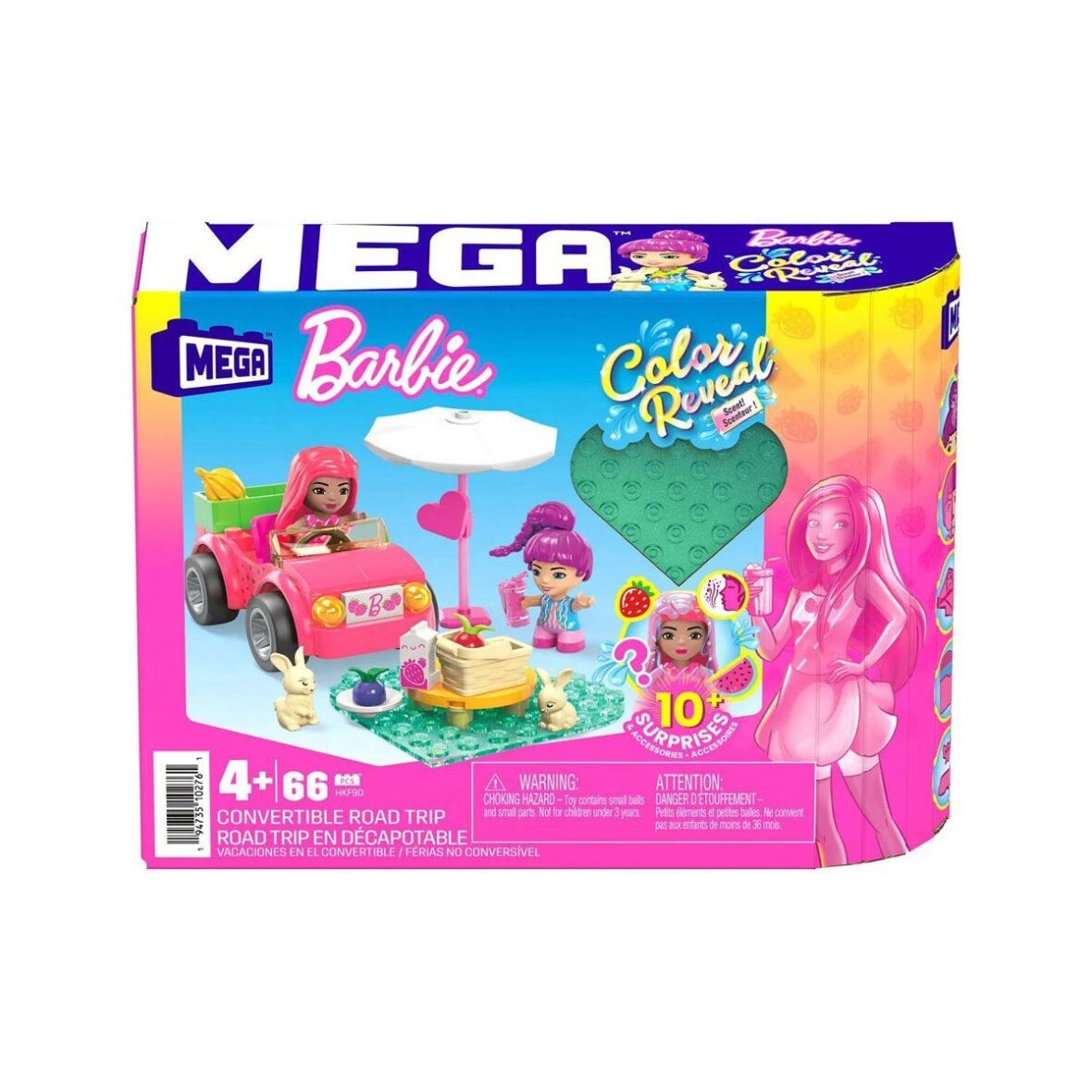 HKF90 MEGA™ Barbie® Color Reveal™ Havalı Yolculuk 66 parça +5 yaş