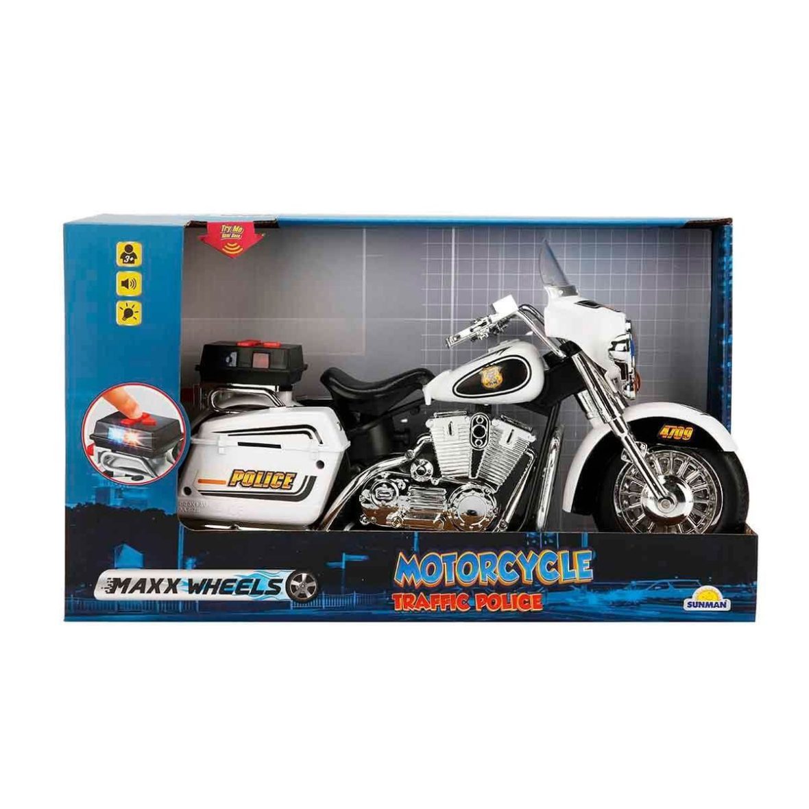 2949 Maxx Wheels Sesli ve Işıklı Polis Motosikleti 34 cm-sunman