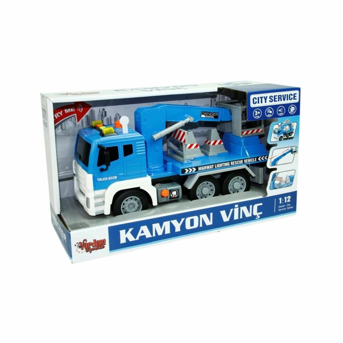 WY833A WY833B Sesli ve Işıklı Kamyon Vinç 1:12